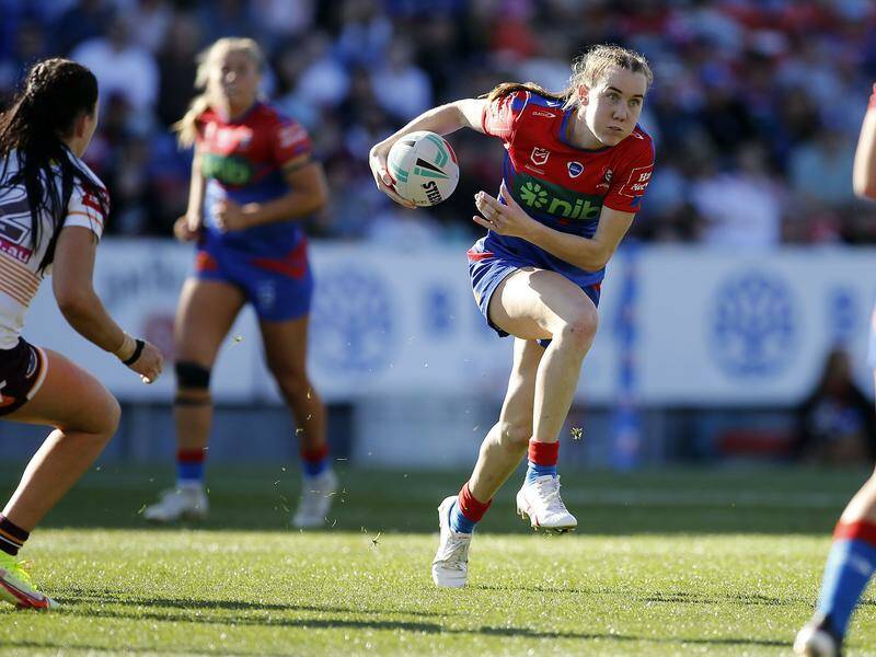 Tamika Upton and her Newcastle team have been warned a third NRLW title won't come easily. Photo: Darren Pateman/AAP PHOTOS