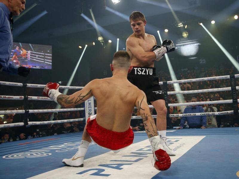 Nikita Tszyu was brutal in his one-sided win over Mason Smith in their super-welterweight bout.