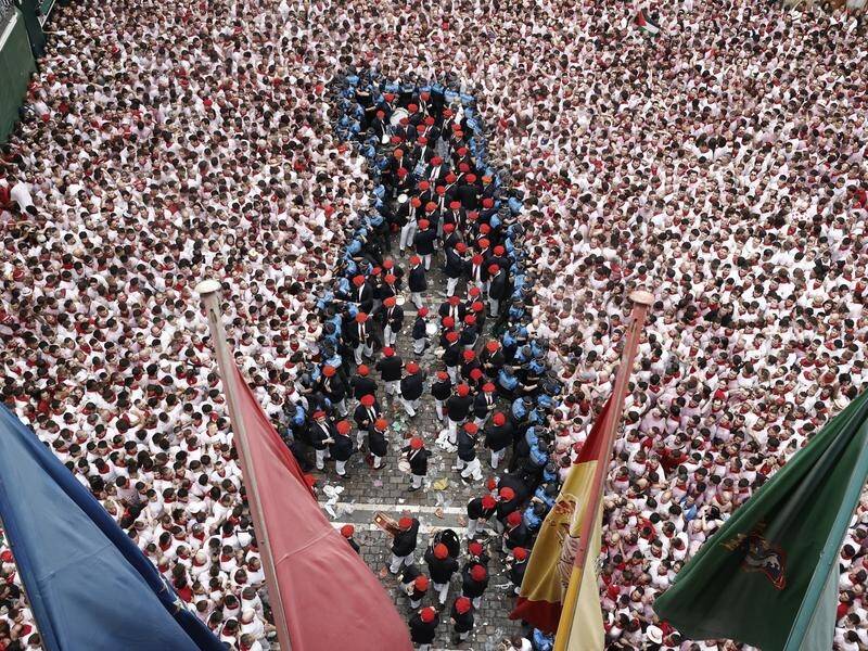 The San Fermin Festival, famous for the running of the bulls, has drawn thousands of visitors. (EPA PHOTO)