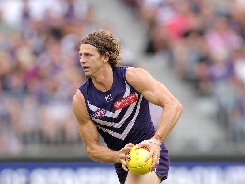 Veteran Nat Fyfe has been praised by fellow Fremantle players for his team-first attitude. (Richard Wainwright/AAP PHOTOS)