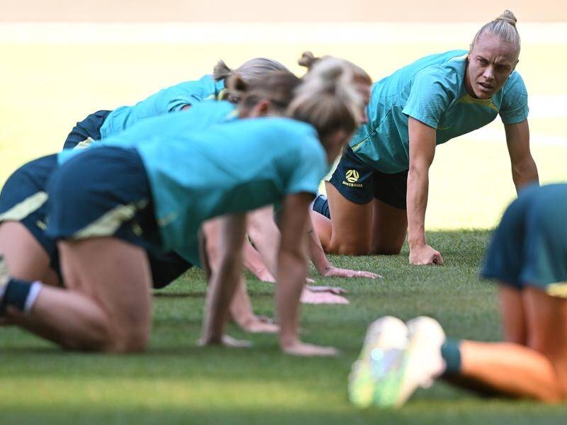 The Matildas face a gruelling training schedule in the lead-up to the Paris Olympics. (James Ross/AAP PHOTOS)