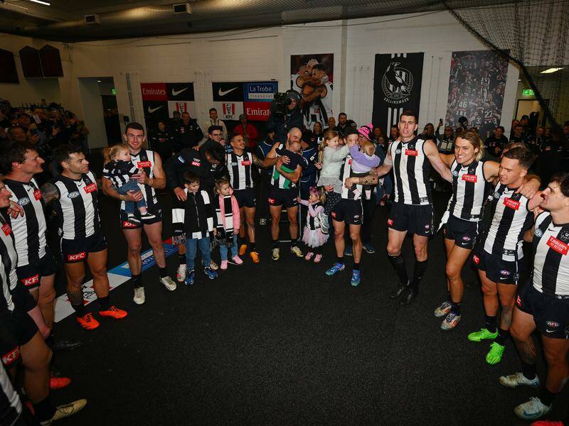 Collingwood are upbeat about their difficult title defence path after beating Richmond. Photo: Morgan Hancock/AAP PHOTOS