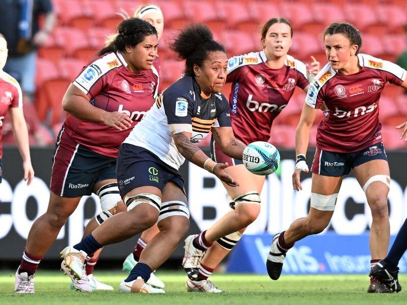 The Brumbies' Lydia Kavoa (centre) has earned a first call-up for the Wallaroos' Test against Fiji. (Darren England/AAP PHOTOS)