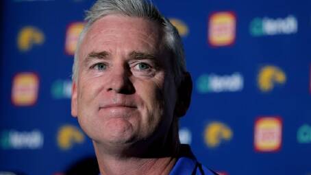 Departing West Coast coach Adam Simpson believes the Eagles are set up for future success. (Richard Wainwright/AAP PHOTOS)