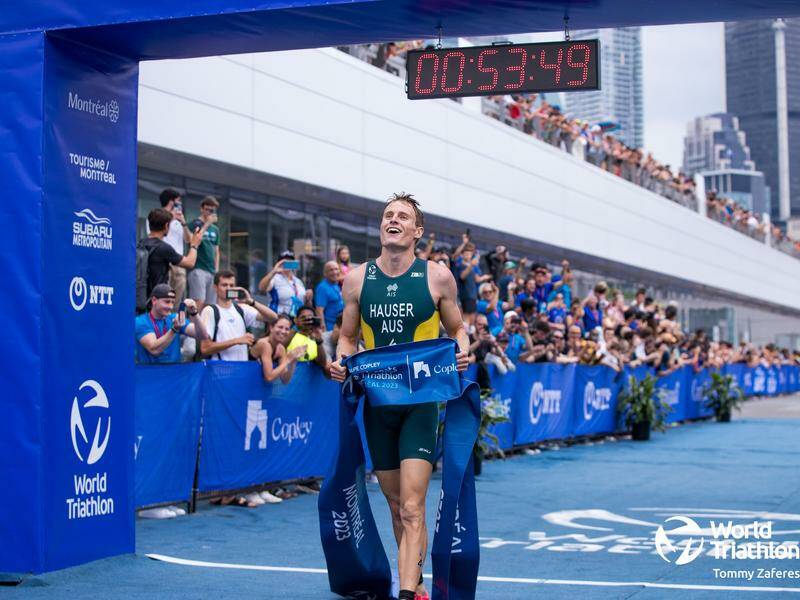 In-form Australian triathlete Matt Hauser hopes rain will not change the Olympic triathlon format. Photo: HANDOUT/World Triathlon