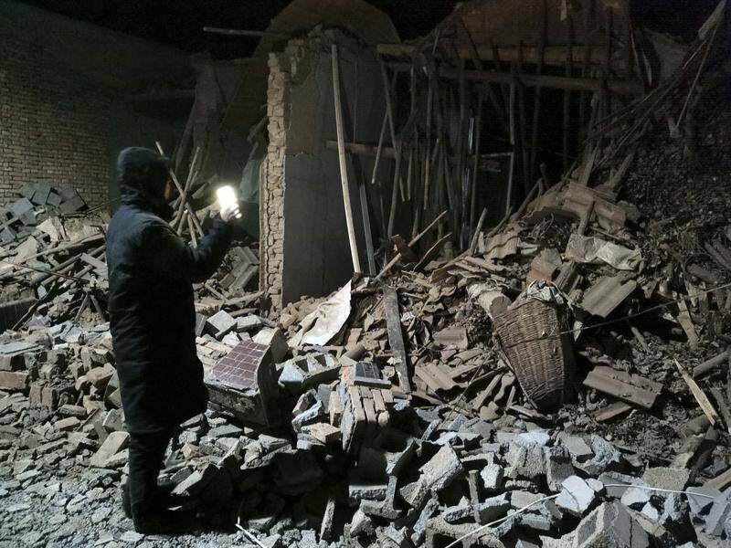 At least 127 people have been killed and hundreds injured after an earthquake in northwest China. (AP PHOTO)
