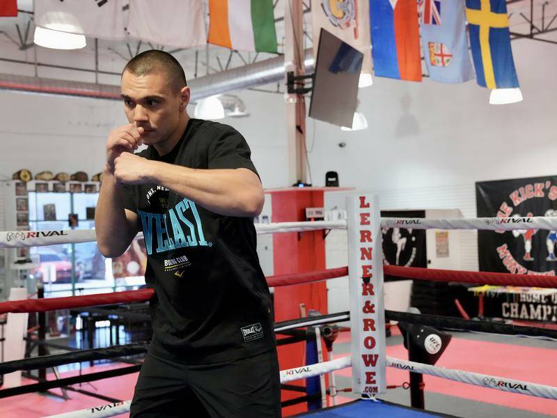 Training in Las Vegas, Tim Tszyu has had another opponent pull out of a scheduled fight. Photo: HANDOUT/TGB PROMOTIONS