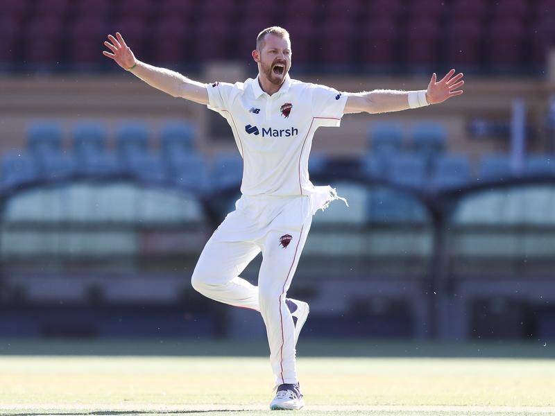 Nathan McAndrew, pictured in action for South Australia, has taken five wickets for Sussex. (Matt Turner/AAP PHOTOS)