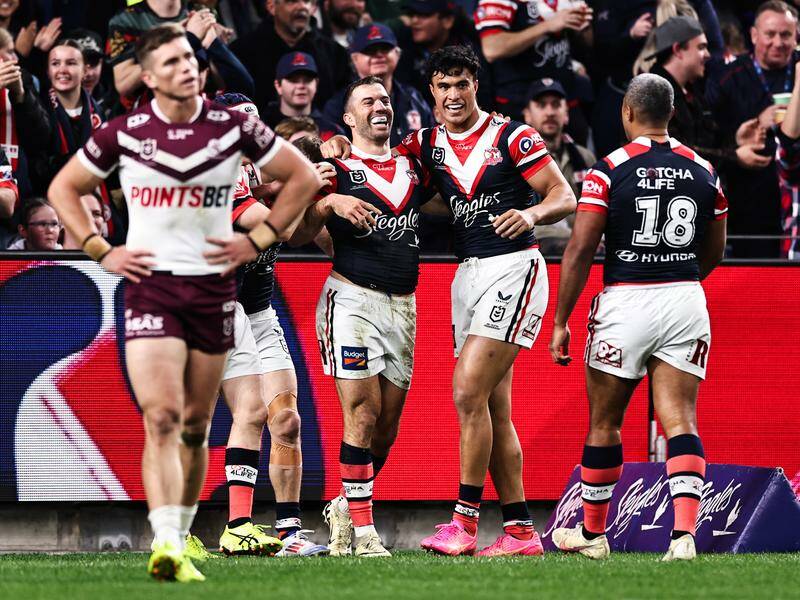 The Roosters have scored a thrilling six-tries-to-five home victory over the Sea Eagles. Photo: Mark Evans/AAP PHOTOS