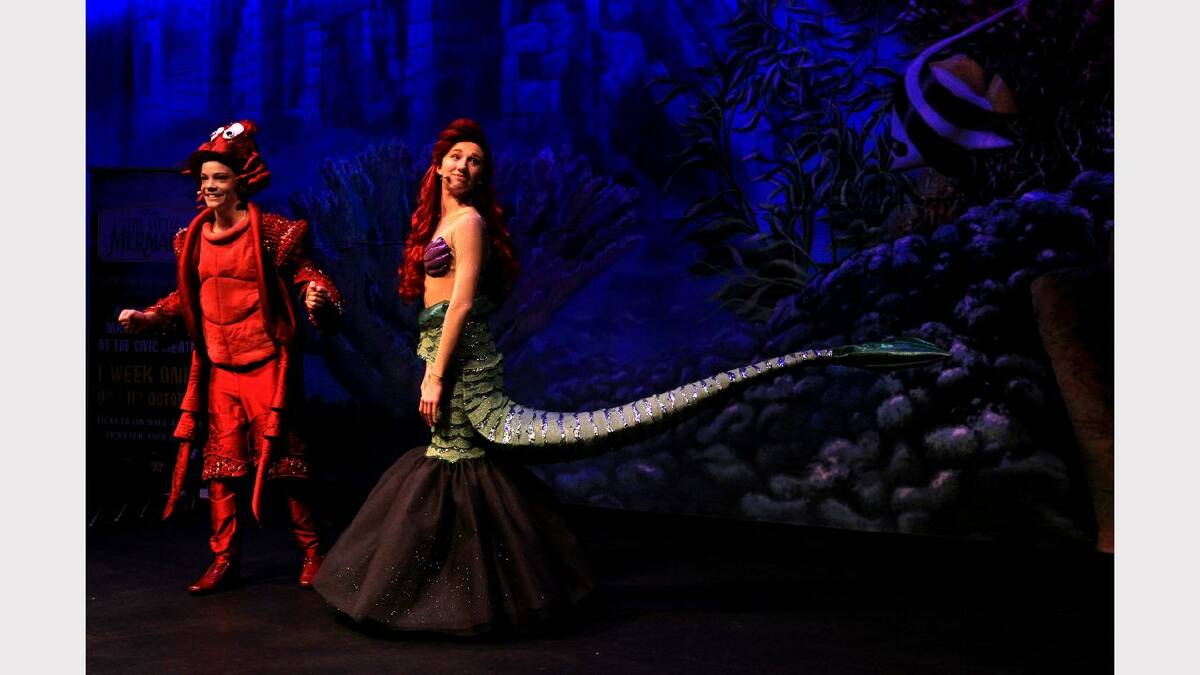 Scenes from the preview of The Little Mermaid Jr at the Civic Theatre on Tuesday.  From left Thomas Rodgers and Bonnie Grace McPeak performing. Picture: Simone De Peak