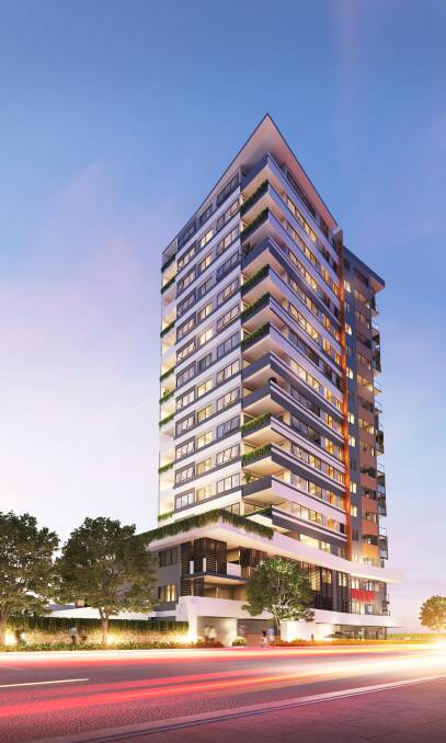 RENDER: The 60-metre tall building is expected to be completed within 14 to 18 months, and will have a range of one, two and three bedroom apartments as well as an 124 square metre commercial space on the ground floor.