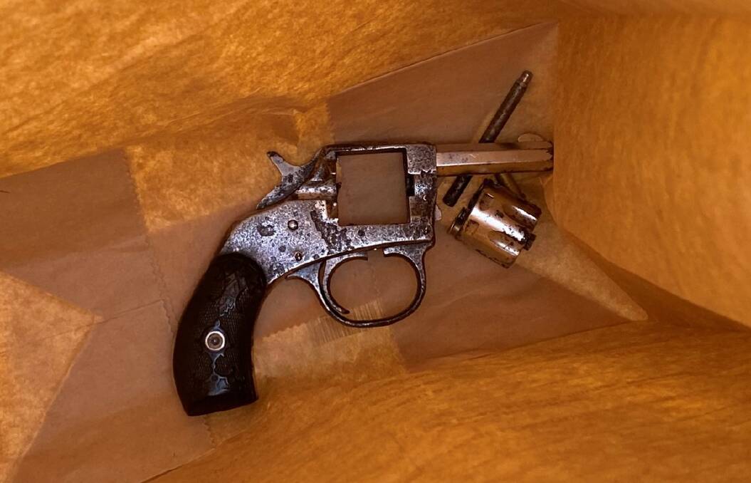 The loaded revolver found in Jordan Mitchell's car at Heddon Greta in 2023. Picture supplied by NSW Police