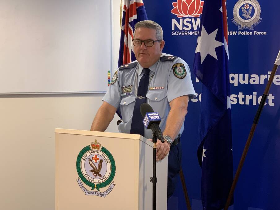 Lake Macquarie Police District commander Superintendent Steve Kentwell appeals for public help in the search for John Davidson. Picture by Nick Bielby