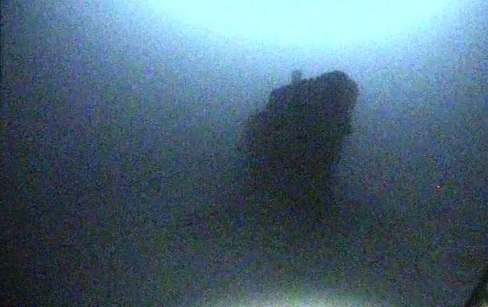 First view of MV Noongah for 55 years, captured by the drop camera system on CSIRO vessel RV Investigator. Picture supplied by CSIRO