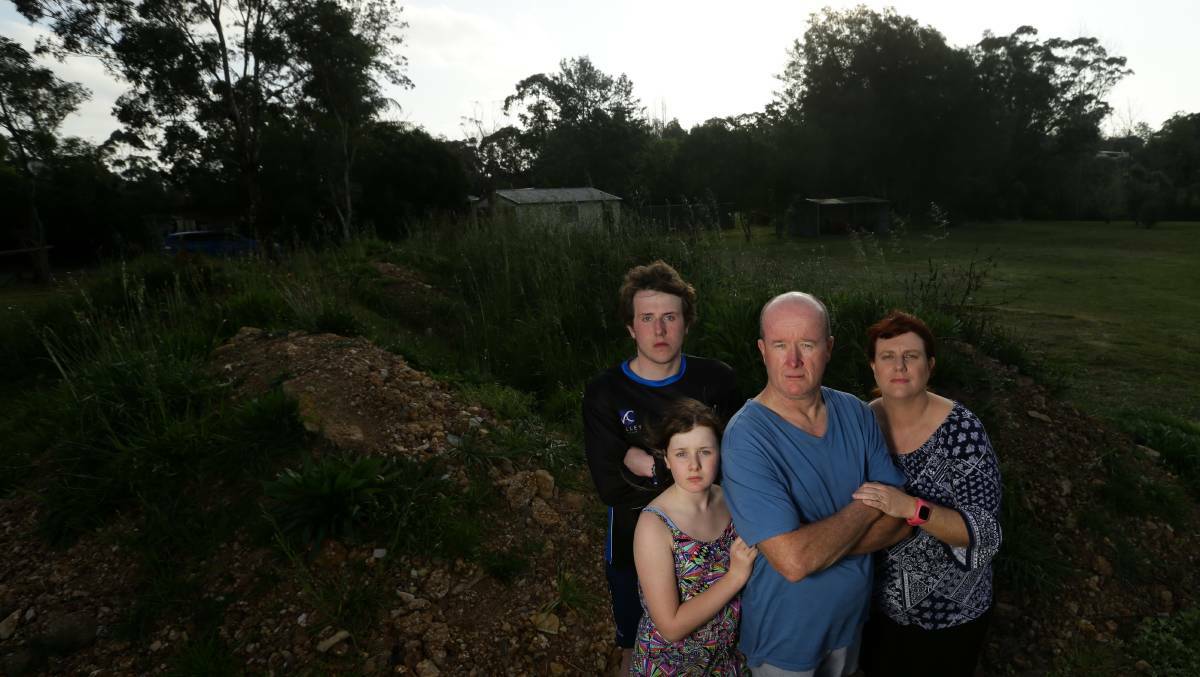 Bernie Heald of Lochinvar with her husband Bruce and their children Logan, 17, and Aleena, 11. Ms Heald gave evidence to the Financial Services Royal Commission in Melbourne on September 20. Picture: Jonathan Carroll