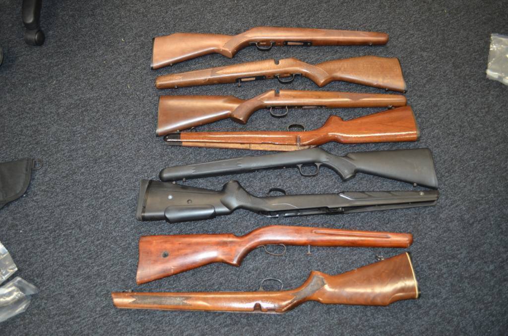 HAUL: Some of the firearms recovered by detectives after the theft in December, 2016. On Thursday, Michael Thomas Rae was jailed for at least three years for his role. Picture: NSW Police 
