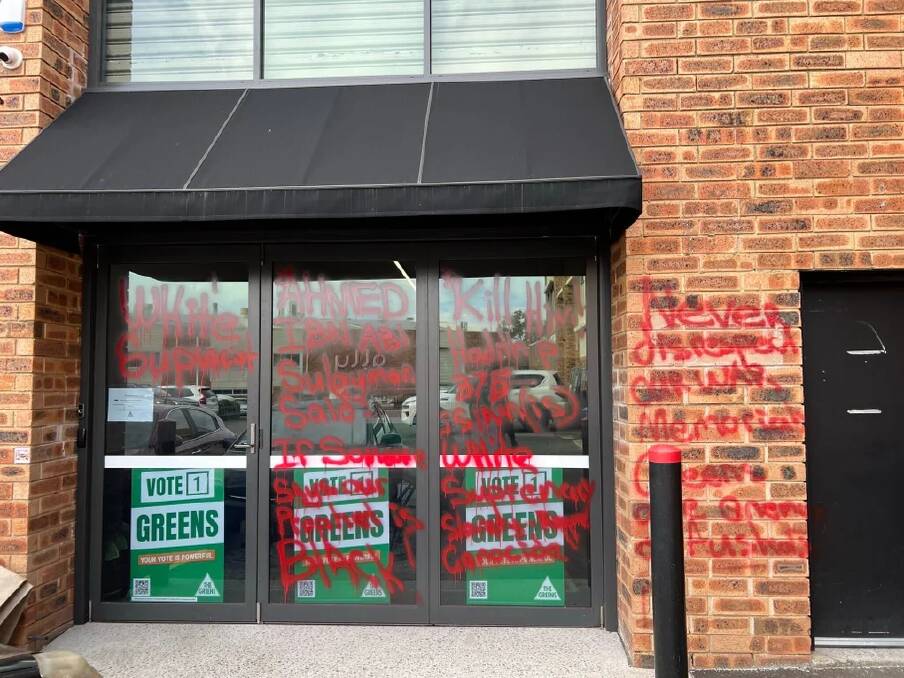 The NSW Greens party's state office was on Thursday morning targeted with graffiti. An Upper Hunter man was charged and has been refused bail. 