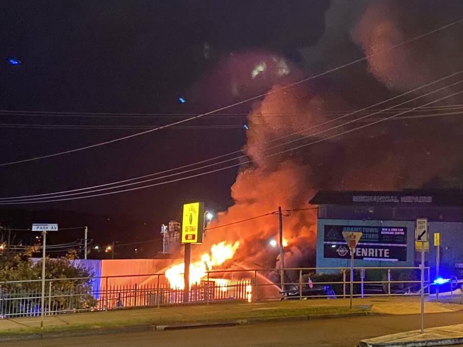 The deliberately lit blaze ripped through several cars and a house at an Adamstown tow yard in April, 2022. Picture by Anna Wolf 