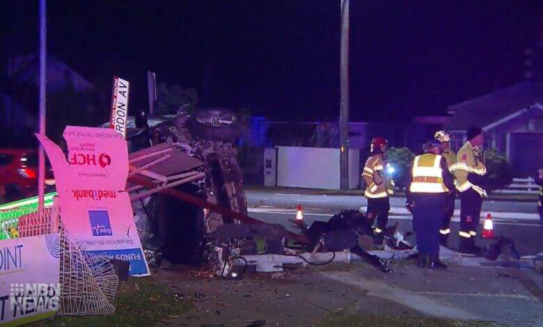The aftermath of the crash on the corner of Glebe Road and Stewart Avenue in July last year. Picture by NBN News 