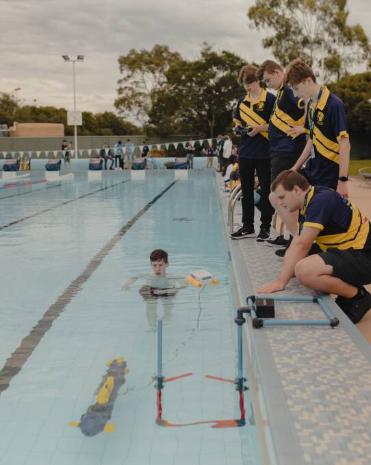 The Year 11 students ran their submarine through a series of water trials as part of the competition. Picture supplied