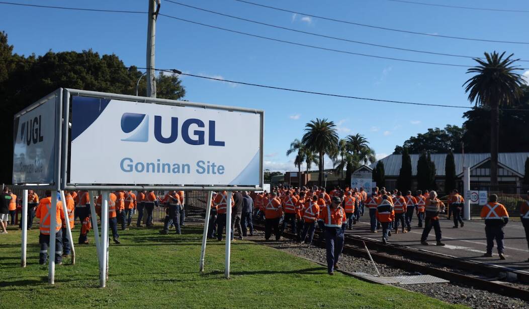 Around 200 UGL employees participated in the strike on Wednesday afternoon in Georgetown. Picture by Marina Neil
