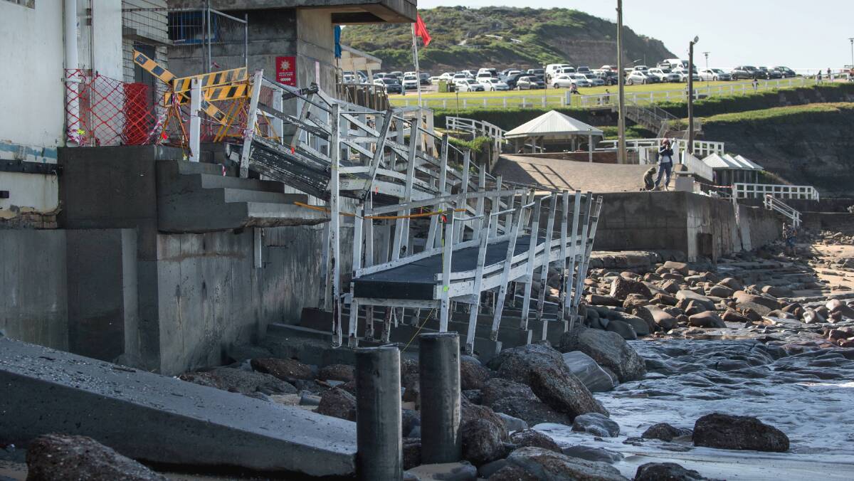 Damage to Bar Beach in 2022. Pictures by Marina Neil
