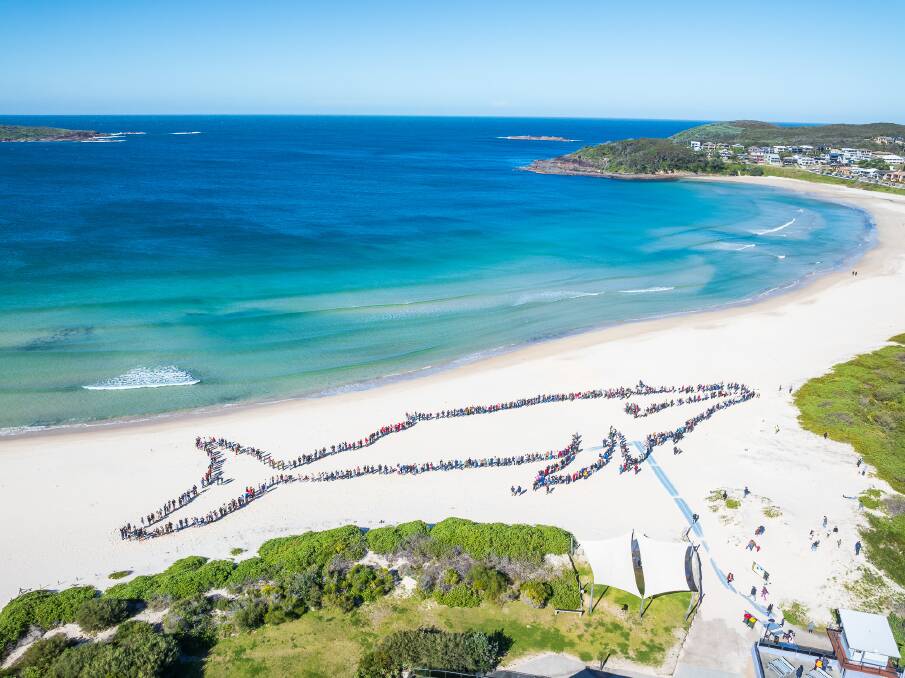 The human whale at Fingal Bay on Sunday, July 22. Picture supplied