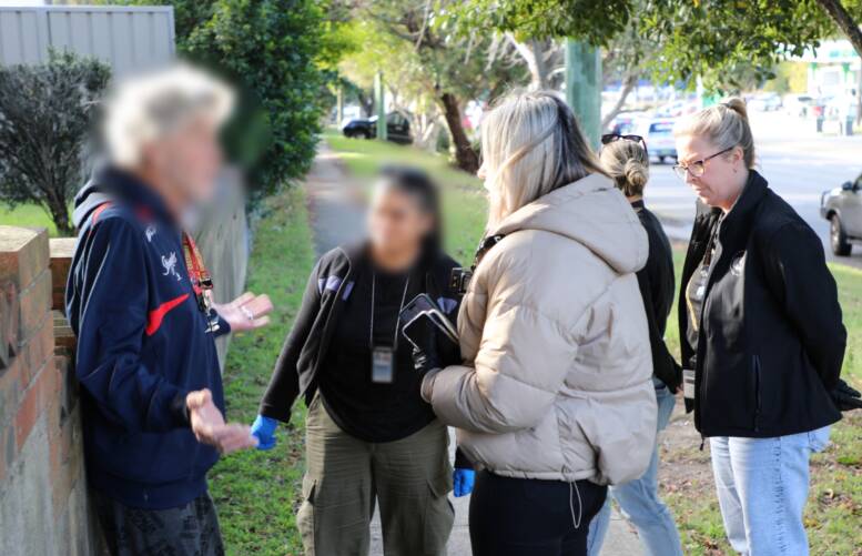 A search warrant was carried out at an address in Wallsend, where a number of electronic devices were located. Picture NSW Police Force