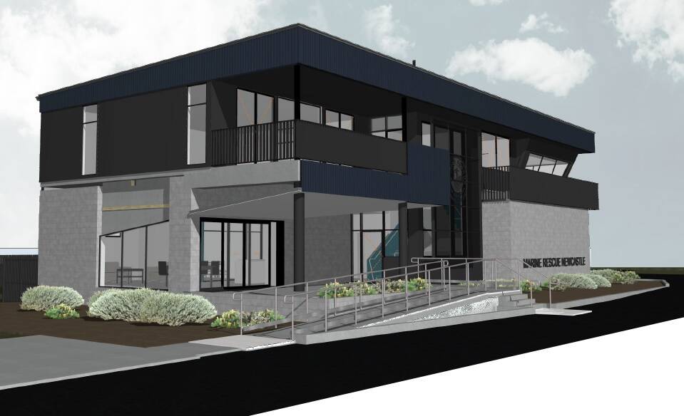 An artist impression of the new purpose-built facility for Marine Rescue Newcastle. Picture supplied