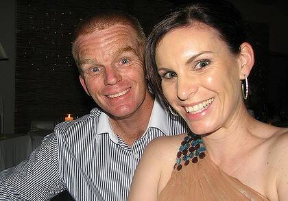 Senior Constable Damian Leeding with his wife, Sonya, in this photo supplied by the Leeding family.