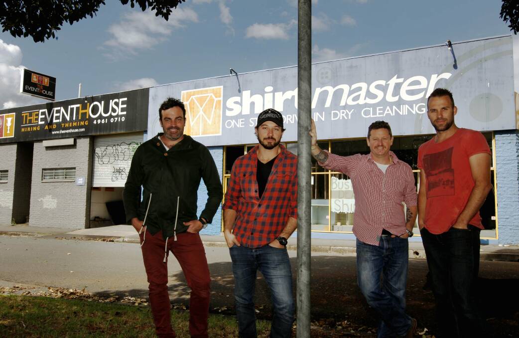 EXCITED: Tim Leveson, Chris Joannou, Harry Callinan and Chris Johnston outside the Perry Street premises.