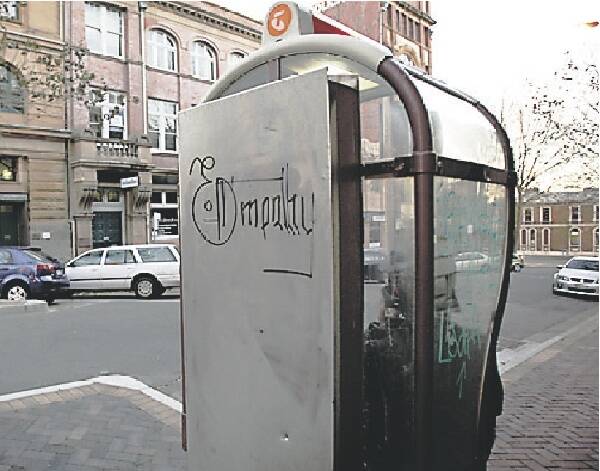 MARKED: Empathy on a phone booth.