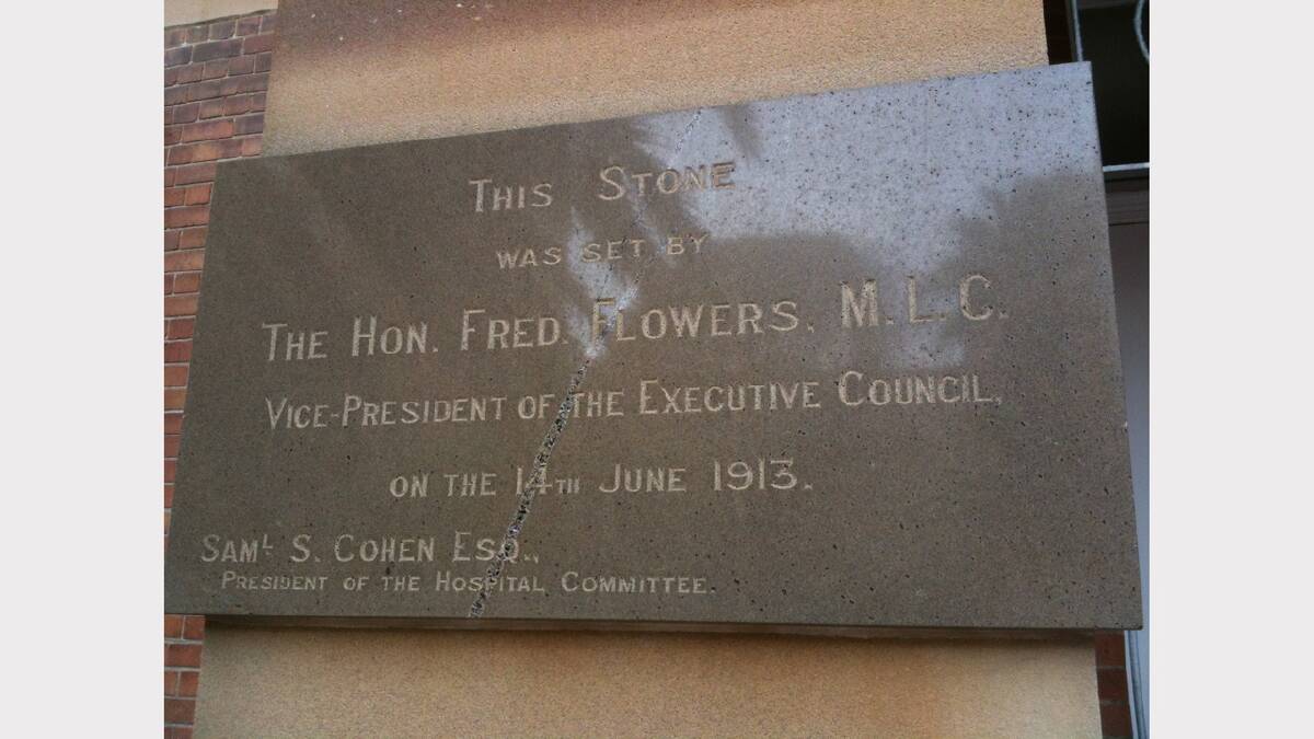 Royal Newcastle Hospital foundation stone. Picture:  Wayne Mullen.