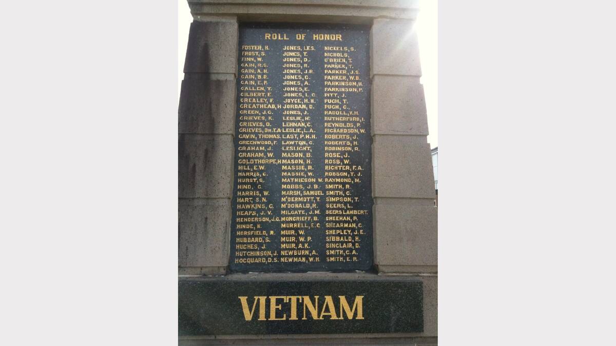 Stockton memorial Vietnam. Picture:  Wayne Mullen.