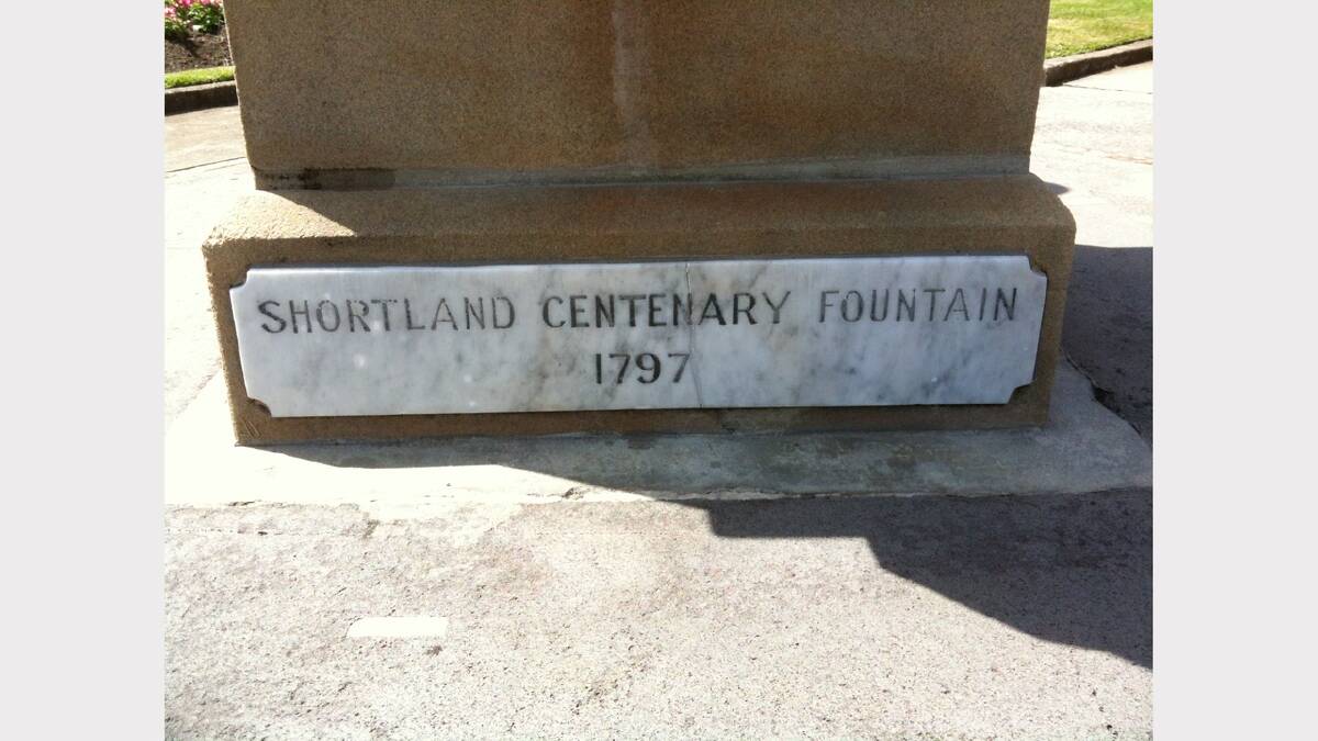Shortland centenary fountain. Picture:  Wayne Mullen.