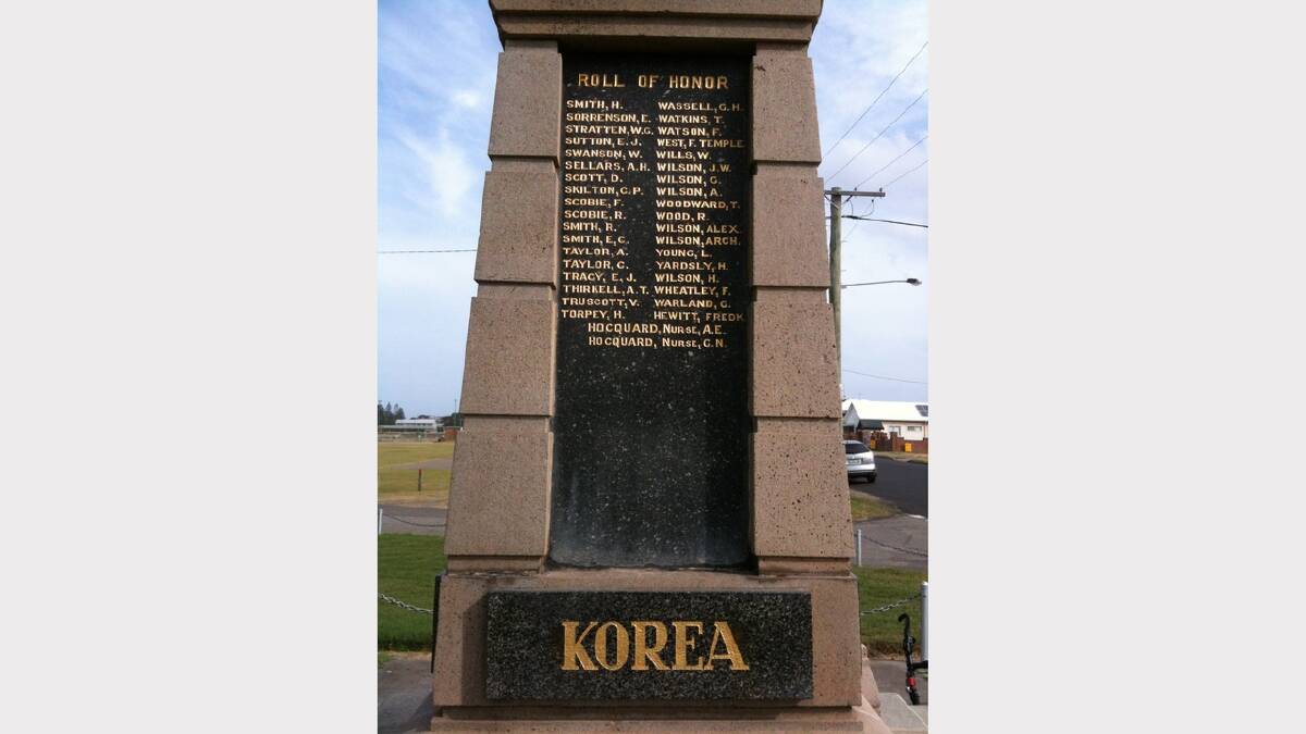 Stockton memorial Korea. Picture:  Wayne Mullen.