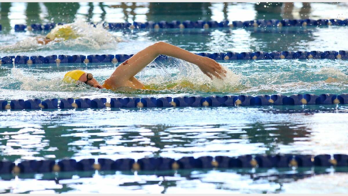 Scenes from the Special Olympics swimming at The Forum pool. Action from the 400 metre freestyle. Deana Horvat, who won second place. Picture: Dean Osland. 