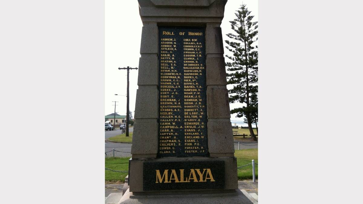 Stockton memorial Malaya. Picture:  Wayne Mullen.