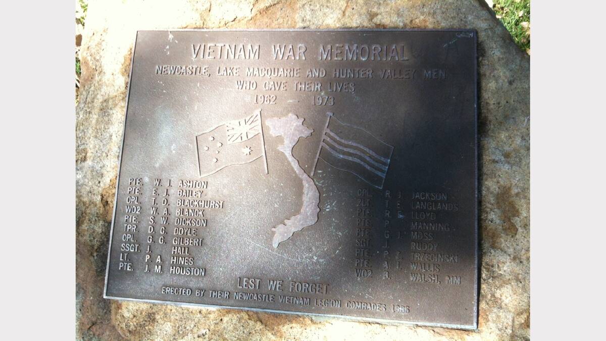 Vietnam memorial Civic Park. Picture: Wayne Mullen.