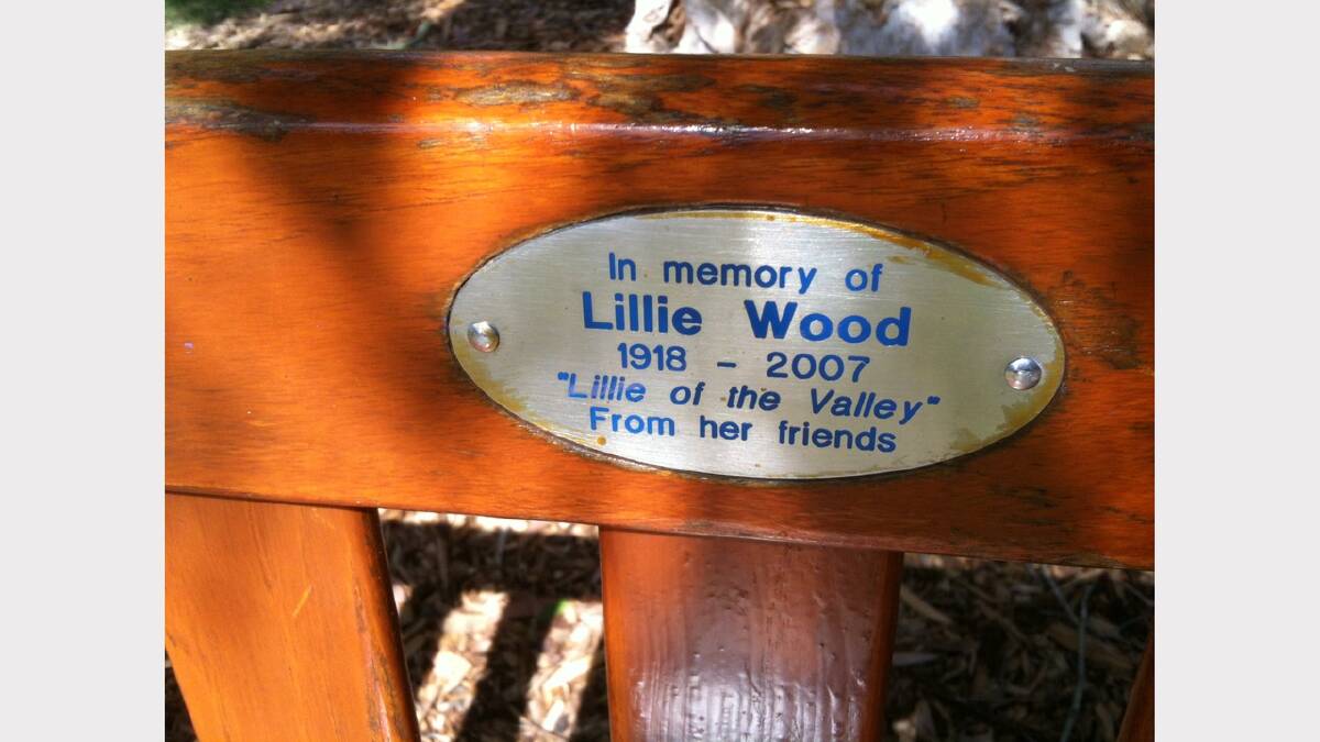 Lillie Wood memorial chair. Picture:  Wayne Mullen.